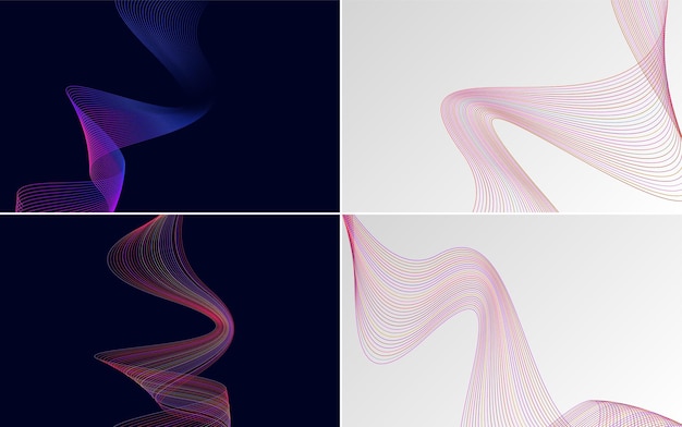 Fondos de vector abstracto de curva de onda para folletos y folletos de presentaciones de alta calidad