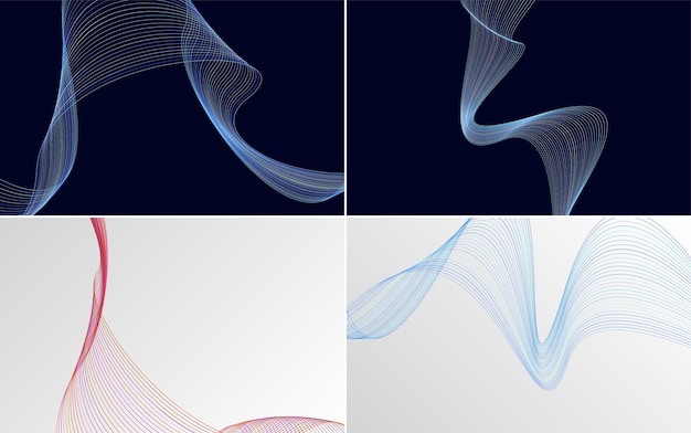 Fondos de vector abstracto de curva de onda para folletos y folletos de presentaciones de alta calidad