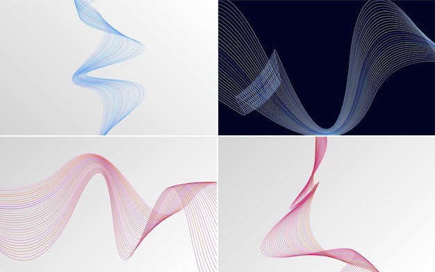 Fondos de vector abstracto de curva de onda moderna para una apariencia elegante y moderna