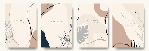 Fondos de vectores abstractos modernos estilo de moda minimalista varias formas configuran plantillas de diseño