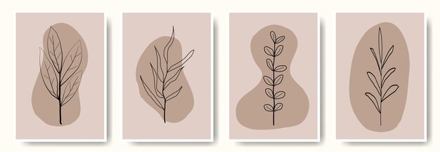 Fondos de vectores abstractos modernos estilo de moda minimalista varias formas configuran plantillas de diseño