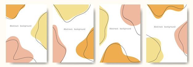 Fondos de vectores abstractos modernos estilo de moda minimalista varias formas configuran plantillas de diseño