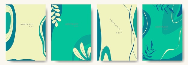 Fondos de vectores abstractos modernos estilo de moda minimalista varias formas configuran plantillas de diseño