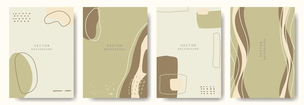 Fondos de vectores abstractos modernos estilo de moda minimalista varias formas configuran plantillas de diseño