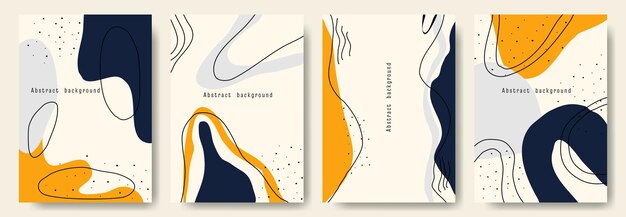 Fondos de vectores abstractos modernos estilo de moda minimalista varias formas configuran plantillas de diseño