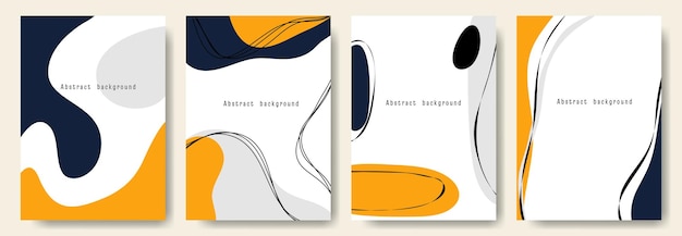 Fondos de vectores abstractos modernos estilo de moda minimalista varias formas configuran plantillas de diseño