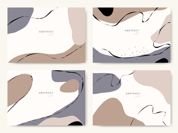 Fondos de vectores abstractos modernos estilo de moda minimalista varias formas configuran plantillas de diseño