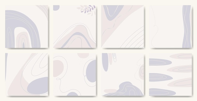 Vector fondos de vectores abstractos modernos estilo de moda minimalista varias formas configuran plantillas de diseño