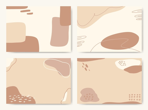 Fondos de vectores abstractos modernos estilo de moda minimalista varias formas configuran plantillas de diseño