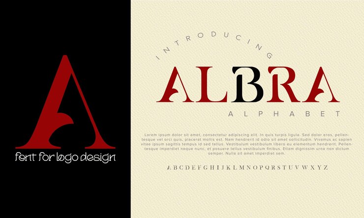 Vector font alfabética vectorial albra para el diseño del logotipo