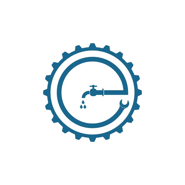 Fontanería vector ilustración logo icono diseño