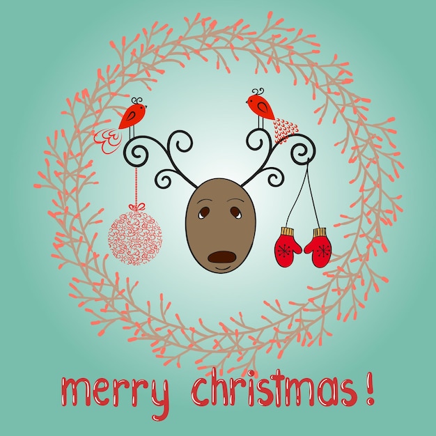 Fonte de Feliz Navidad Ilustración vectorial de Doodle
