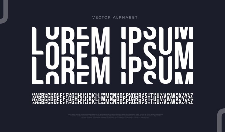 Vector fontes modernas mínimas set de fuentes alfabeto inglés set de fuentes para el logotipo título de la portada de la música