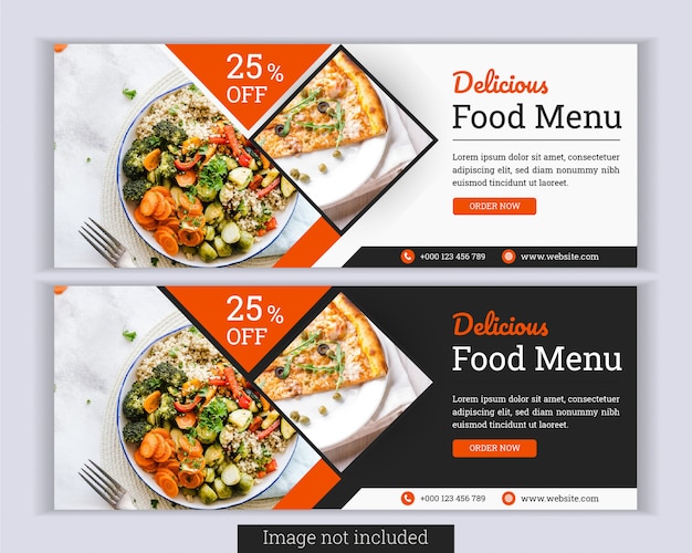 Vector food and restaurant web banner social media facebook cover template.