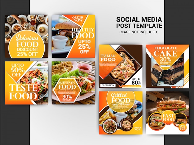 Vector food instagram post template