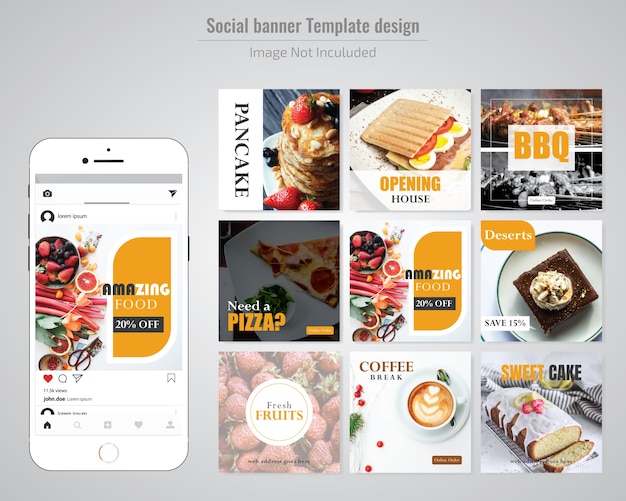 Food social media post template para restaurante