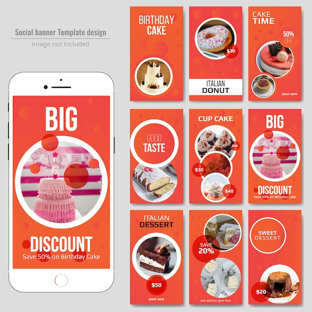 Food social media post template para restaurante