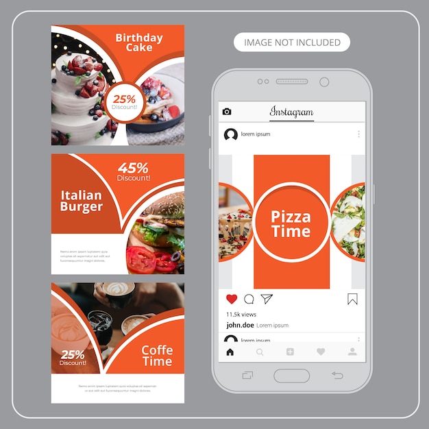 Food social media post template para restaurante