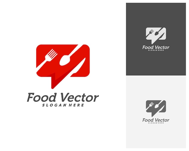 Food talk logo design vector Restaurant food court cafe logo template Icono símbolo Ilustración