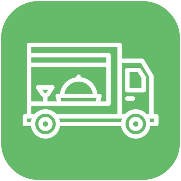 Food Truck Ilustración del icono vectorial de la catering del conjunto de iconos de la citering