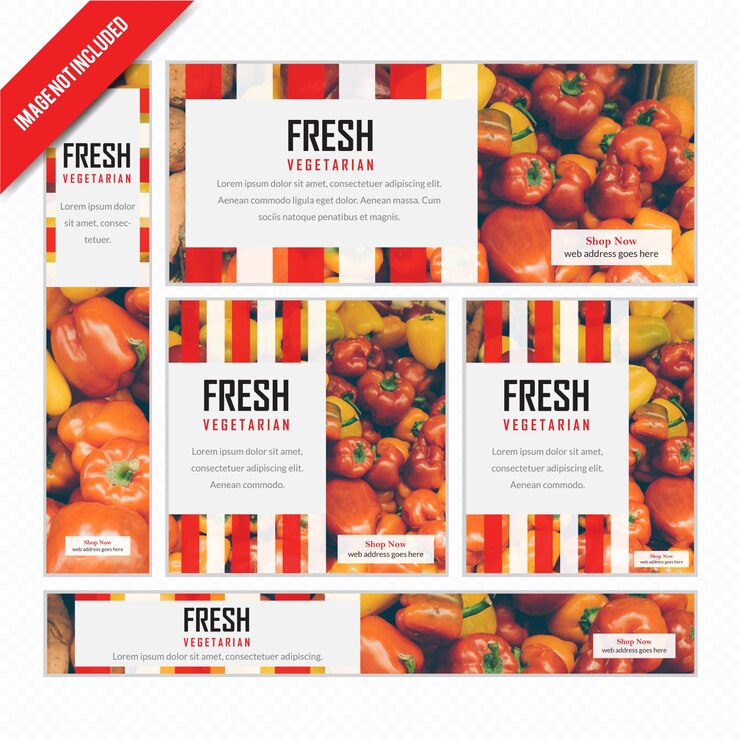 Vector food web banner set para restaurante