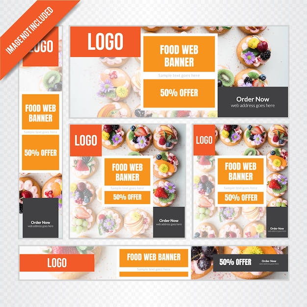 Food web banner set para restaurante