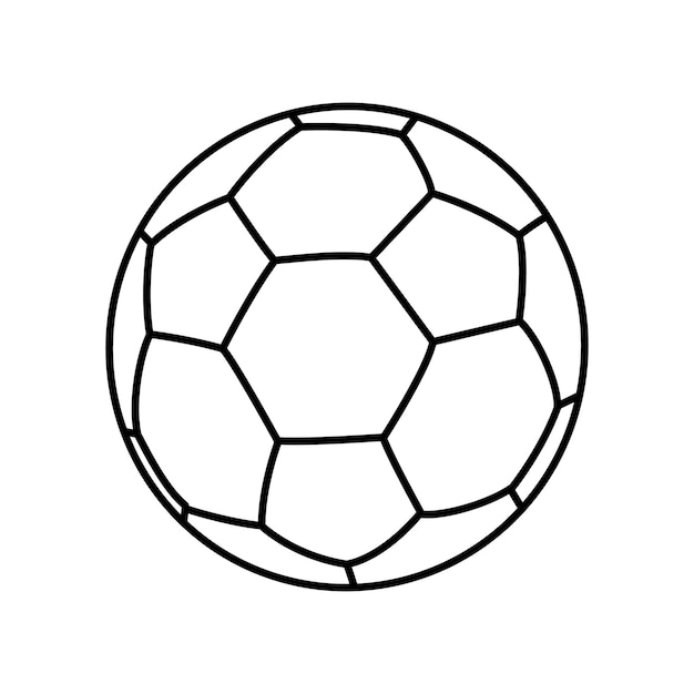 Football Ball icon in line art style isolated on white background