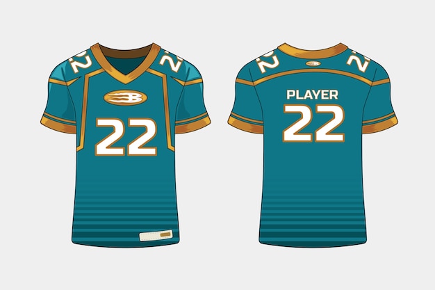 Football jersey illustration with number 22