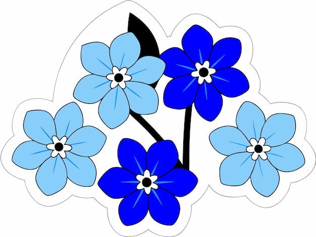 ForgetMeNots Amplificador azul azul claro cúmulo de flores gráfico de alta resolución