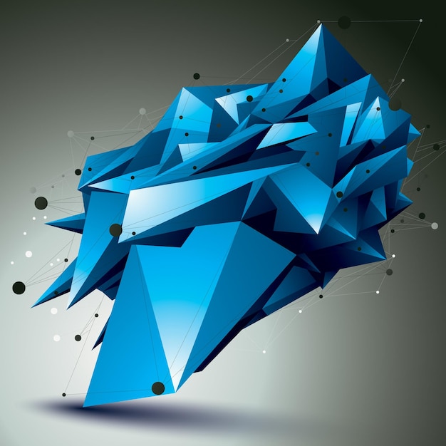 Forma 3D colorida abstracta complicada, objeto de entramado digital vectorial. tema de la tecnología.