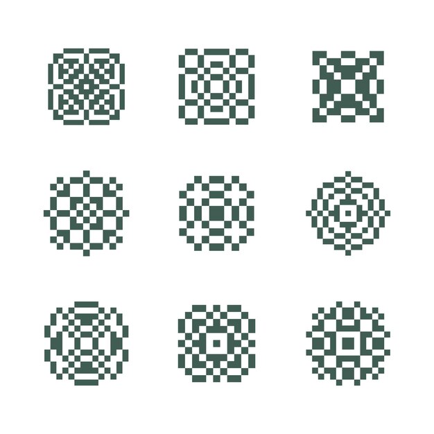forma abstracta arte de píxeles retro