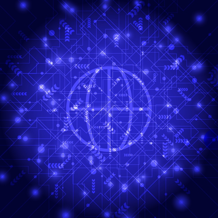 Vector forma abstracta de la esfera de la red global para el futuro fondo