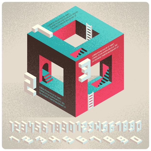 Forma abstracta geométrica 3d