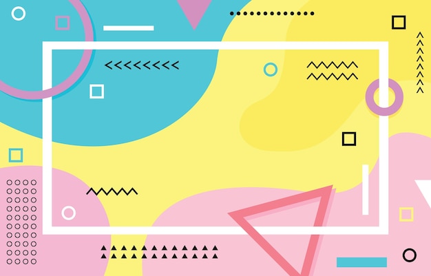 Forma abstracta geométrica de colores y fondo de líneas