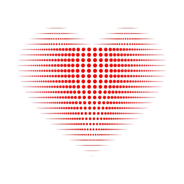 Forma abstracta de la línea de puntos de amor simple