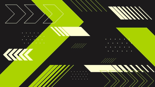 forma abstracta moderna futurista verde y negra con fondo negro