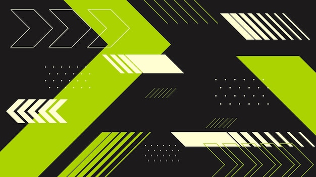 Vector forma abstracta moderna futurista verde y negra con fondo negro