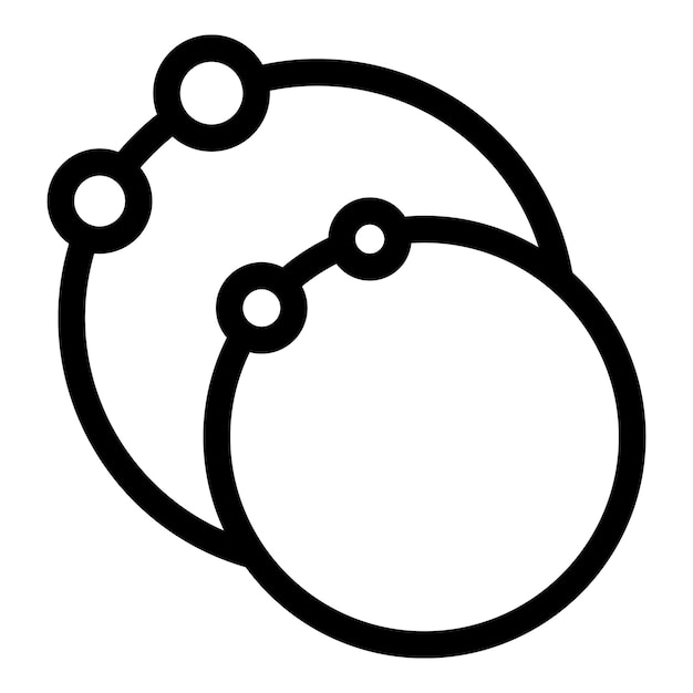 Forma abstracta que conecta círculos con puntos que simbolizan la red