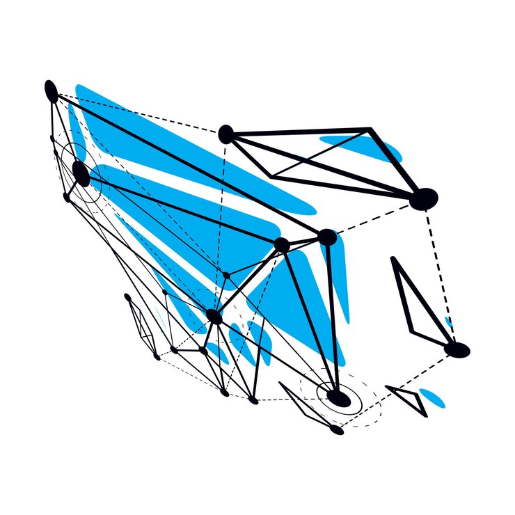 Vector forma abstracta tecnológica, figura poligonal vectorial. ilustración moderna de tecnologías de comunicación.