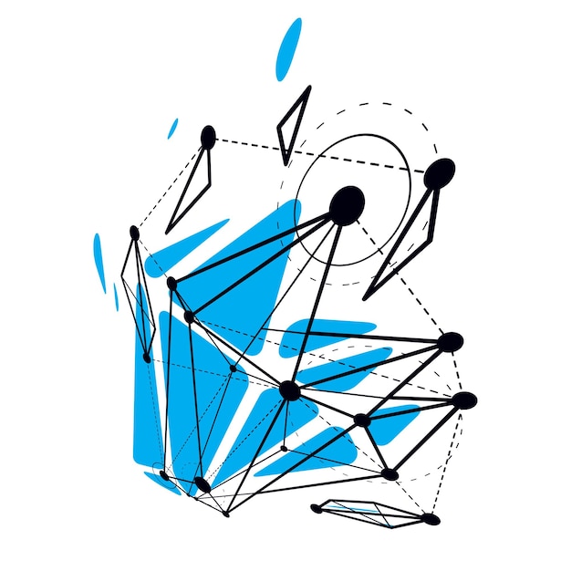 Forma abstracta tecnológica, figura poligonal vectorial. Ilustración moderna de tecnologías de comunicación.