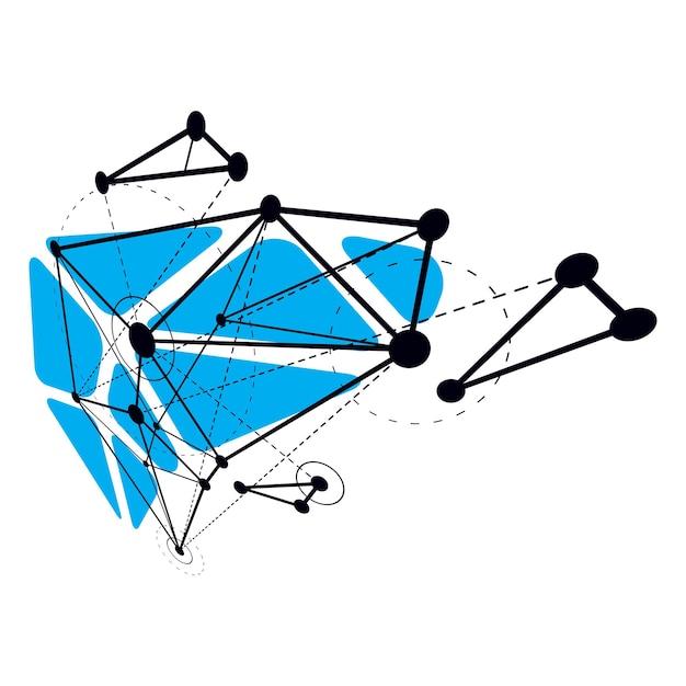 Forma abstracta tecnológica, figura poligonal vectorial. Ilustración moderna de tecnologías de comunicación.
