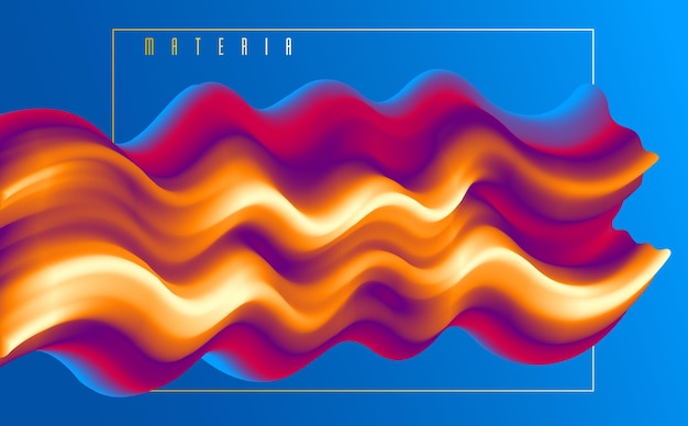 Forma abstracta de vector fluido degradado, fondo abstracto de color 3d en estilo moderno y moderno, elemento de diseño dinámico en movimiento.