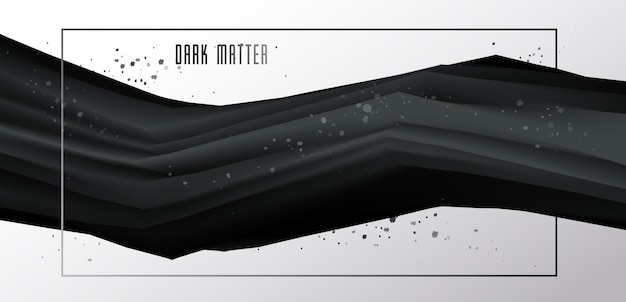 Forma abstracta de vector fluido degradado negro, fondo abstracto de materia oscura 3D en estilo moderno y moderno, elemento de diseño dinámico en movimiento.