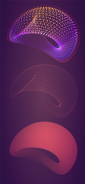 Forma abstracta vectorial colores brillantes y resalta el arco iris de neón