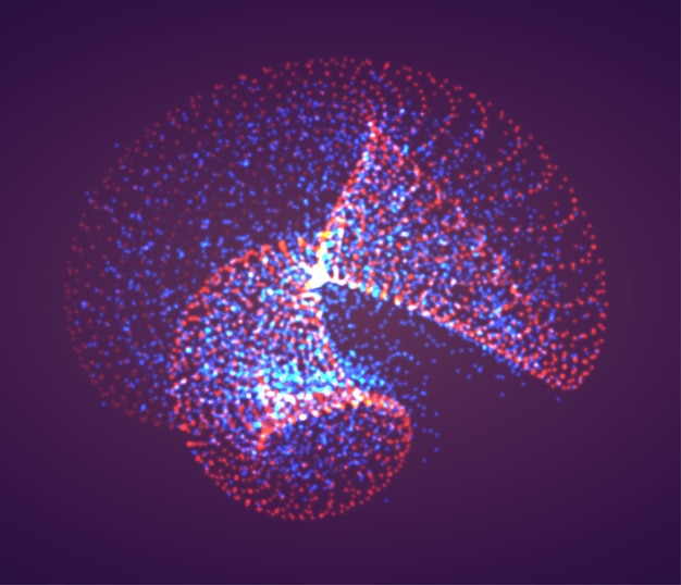 Forma abstracta vectorial colores brillantes y resalta el arco iris de neón