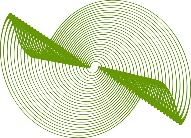 Forma abstracta verde torcida abstracta. Ilusión óptica de superficie distorsionada.