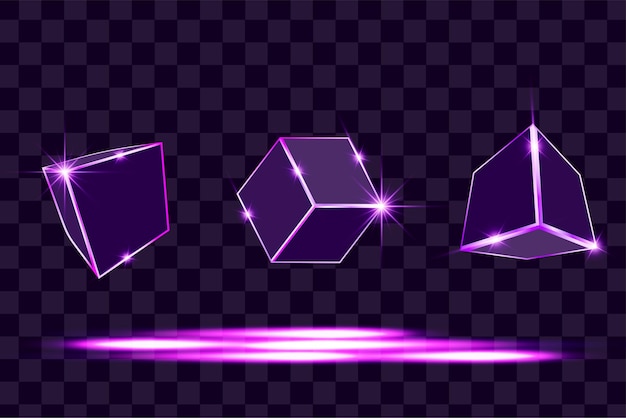 Forma aislada con color degradado púrpura. Resumen 3d