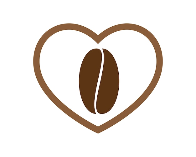 Forma de amor con grano de café dentro.