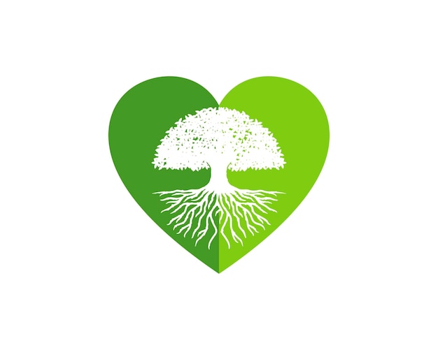 Forma de amor simple con roble dentro.