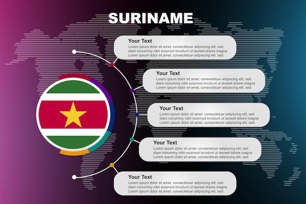 Forma de bandera de Surinam de rompecabezas vector mapa de rompecabezas Bandera de Surinam para niños